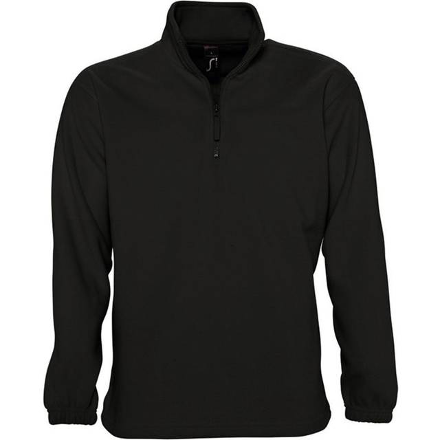 (M, Black) SOLS Ness Unisex Zip Neck Anti-Pill Fleece Top