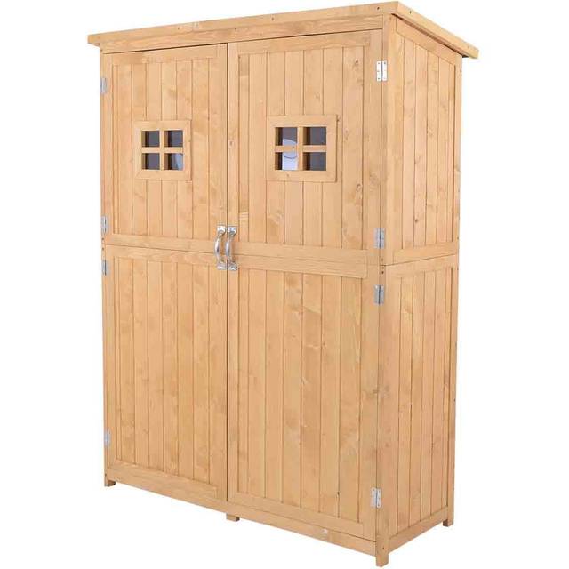 Outsunny wooden Tool Shed - Natural | TJ Hughes Brown