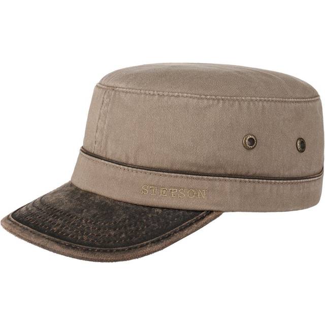 Stetson Katonah Cotton Armé Keps Damer/Herrar - armékeps militärkeps Metallklämma, med skärm Sommar-Vinter Sommar - L (58-59 cm) ljusbrun