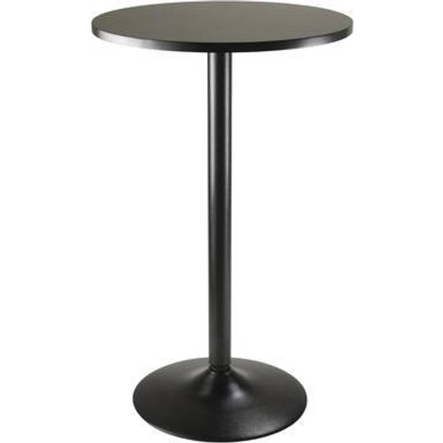 Winsome Obsidian Pub Table Round Black Mdf Top with Black Leg And Base - 23.7-Inch Top  39.76-Inch Height