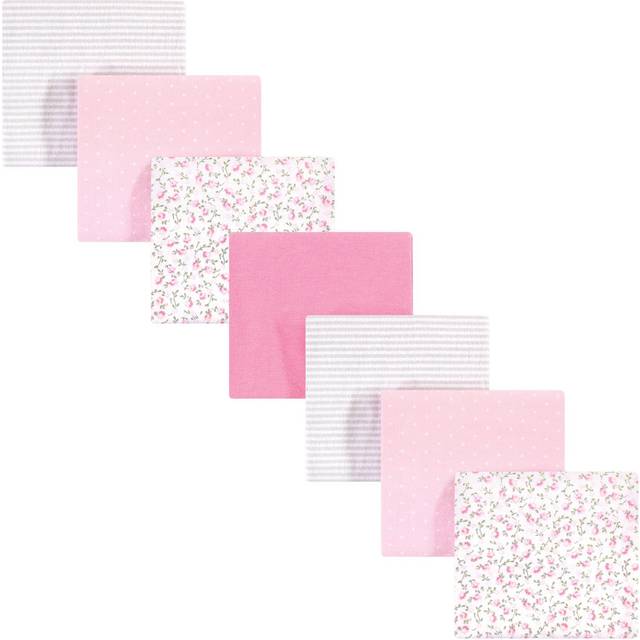 Hudson Baby Unisex Baby Cotton Flannel Receiving Blankets Bundle  Pink Peony  One Size