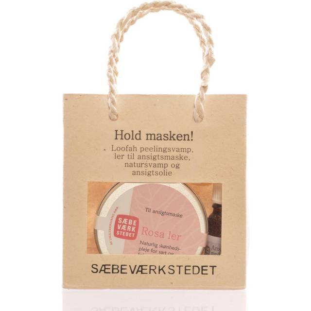 Sæbeværkstedet hold masken gavepose med rosa ler