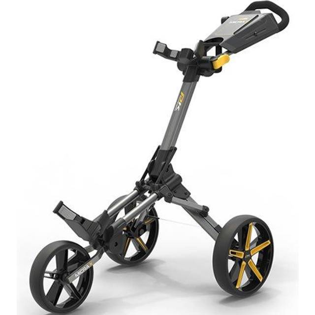 PowaKaddy Micra 3-Wheel Push Trolley - Gunmetal/Red