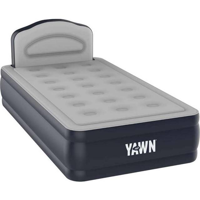 YAWN Air Bed with Fitted Sheet - Single, Blue,Silver/Grey