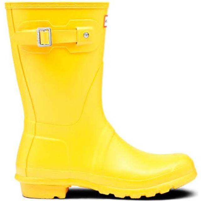 Hunter Original Rubber Women's Short Pull On Boots - Yellow - UK 4