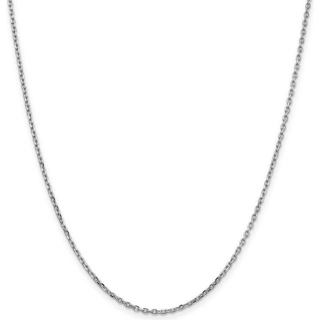 Quality Gold 012W-18 1.5 mm x 18 in. 14K White Gold Diamond-Cut Rope Chain