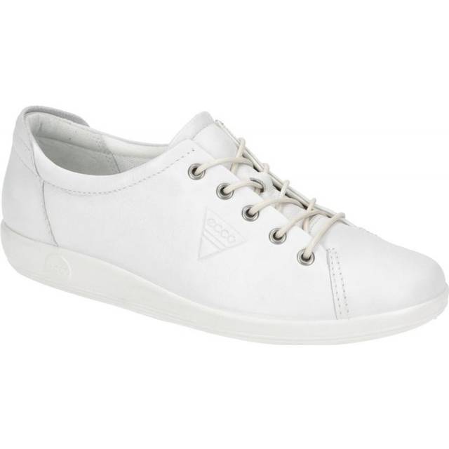 Ecco Ecco Soft 2.0 Full Grain Leather Women's Fashion Trainers - White - UK 5-5.5