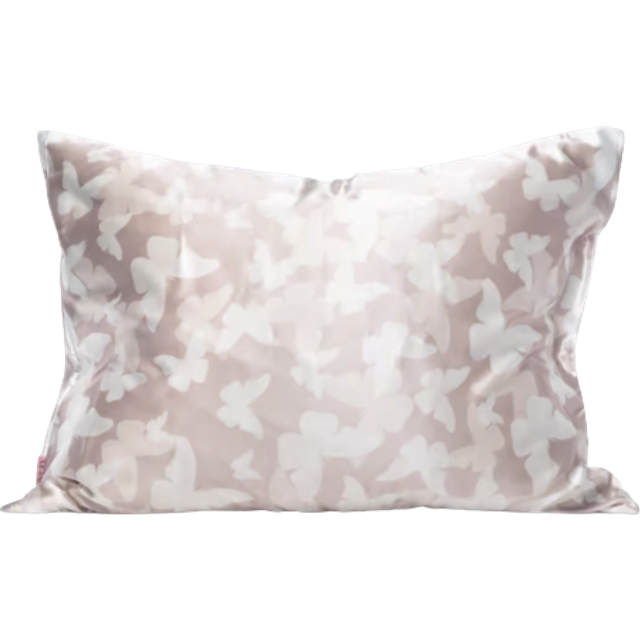 KITSCH Satin Pillowcase Champagne Butterfly Colour: White