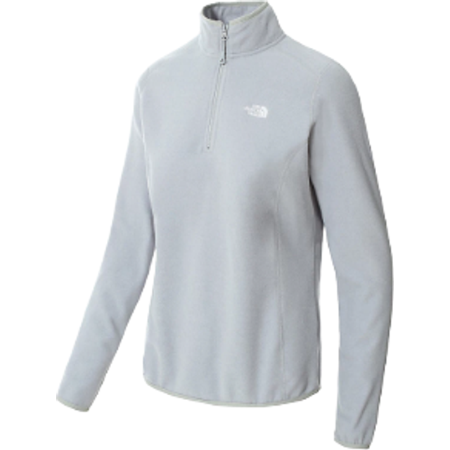 The North Face Women Glacier 100 1/4 Zip Fleece: Light Grey Heather: X