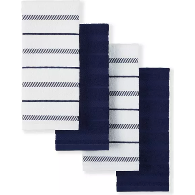 "KitchenAid Albany Kitchen Towel 4-Pack Set  Cobalt Blue/White  16""""""""x26"""""""""