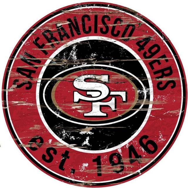 San Francisco 49ers 23.5" Distressed Round Sign