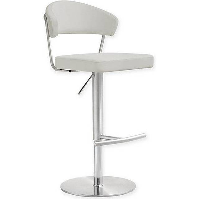 Cosmo Barstool - Stainless Steel/Vegan Leather - L55.9 x W51.1 x H110 cm - Light Grey