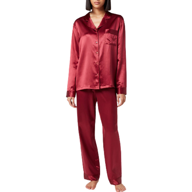 ESPA Silk Pyjamas - Claret Rose - M - R&#xF6;d
