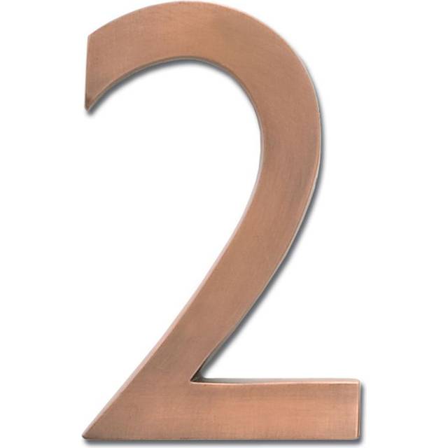 Architectural Mailboxes 3585AC-2 Brass 5-Inch Floating House Number 2  Antique Copper