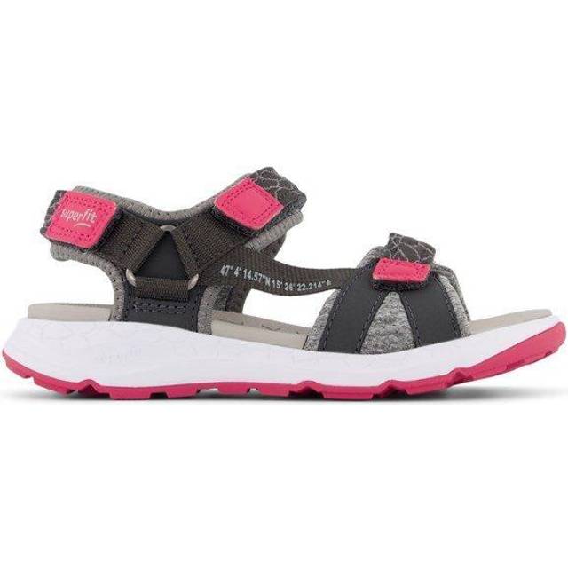 Superfit Criss Cross Sandal, Grey/Pink, Stl 28