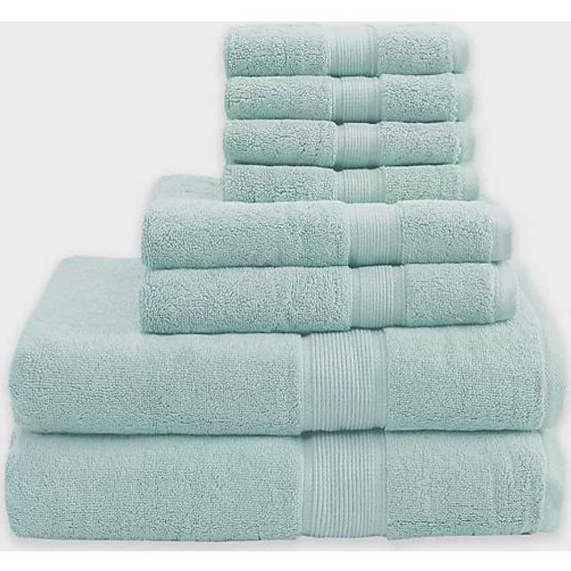 Madison Park Signature 800GSM 100% Cotton Luxurious Bath Towel Set Highly Absorbent  Quick Dry  Hotel & Spa Quality for Bathroom  Multi-Sizes  Seafoam