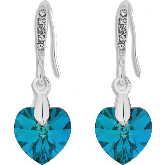 Jon Richard Bermuda Heart Drop Earrings - Blue