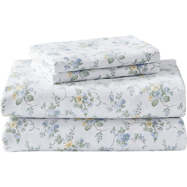 Laura Ashley Home - Flannel collection - Sheet Set - 100 cotton  Ultra-Soft Brushed Flannel  Pre-Shrunk  Anti-Pill  Machine Washable Easy care  Twin