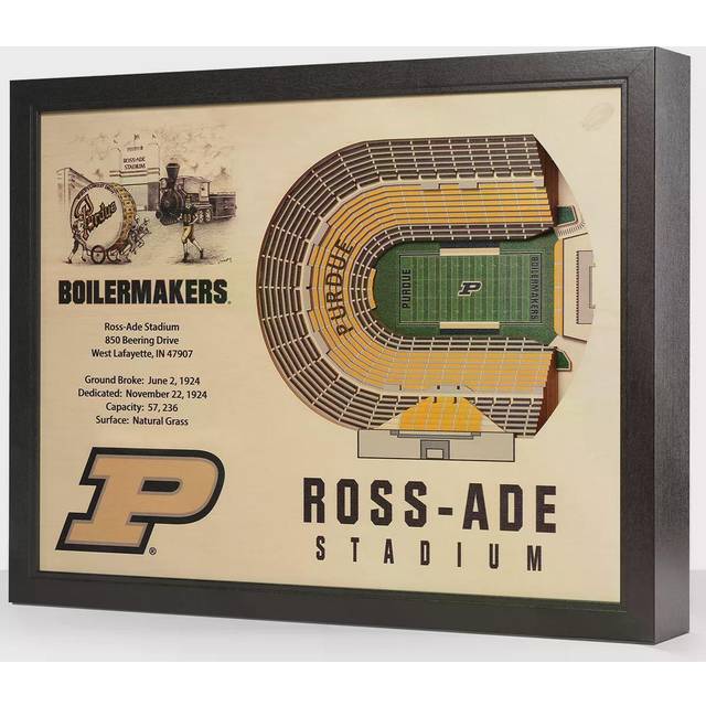 YouTheFan 9022503 22.25 x 22 x 23 in. NCAA Purdue Boilermakers 25-Layer StadiumViews 3D Wall Art - Ross-Ade Stadium