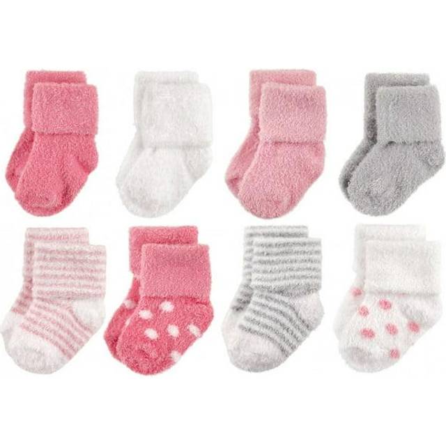 Hudson Baby Unisex Cotton Rich Newborn and Terry Socks  Dots Stripes  12-24 Months US