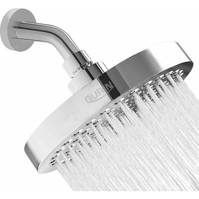 GURIN Shower Head High Pressure Rain, Luxury Bathroom Showerhead with Chrome Plated Finish, Adjustable Angles, Anti-Clogging Silicone Nozzles (Califo