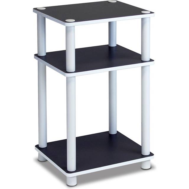 Furinno Just 3-Tier Turn-N-Tube End Table  Side Table  Night Stand  Bedside Table with Plastic Poles  1-Pack  WhiteWhite