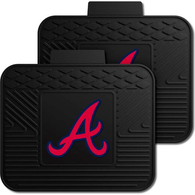 FANMATS 12326 MLB Atlanta Braves Back Row Utility Car Mats - 2 Piece Set 14in. x 17in. All Weather Protection Universal Fit Deep Resevoir Design Molde
