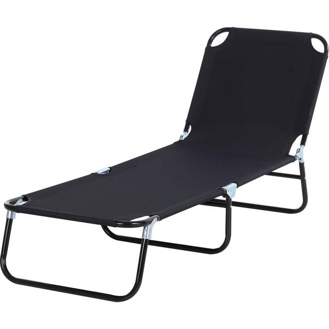 Outsunny Buenos Aires Adjustable Sun Lounger Black