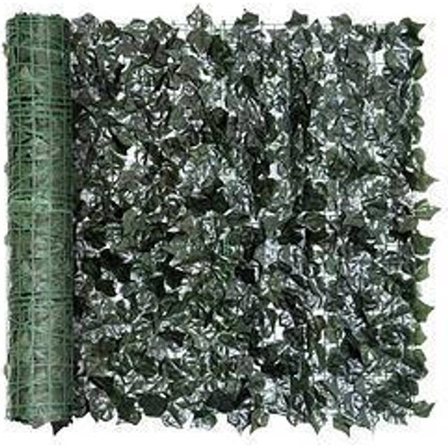 Outsunny Artificial Leaf Screen Panel, 2.4x1 M-dark Green