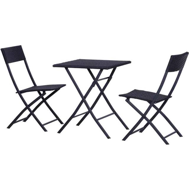 Outsunny Rattan Bistro Set - Black | TJ Hughes