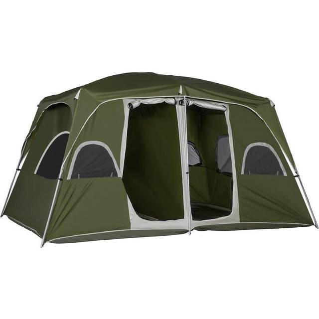 Camping Tent, Family Tent 4-8 Person 2 Room Easy Set Up - Green - One Size