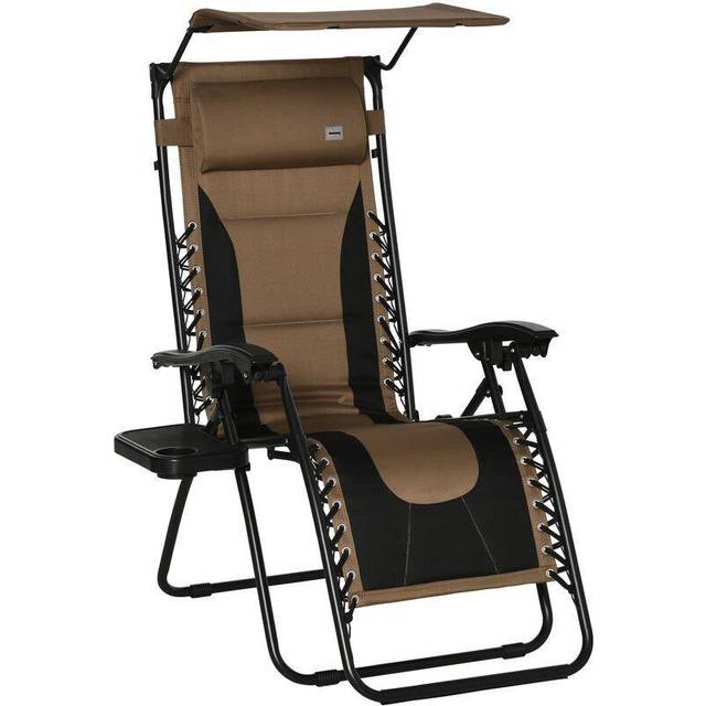 Outsunny Zero Gravity Reclining Lounger Chair - Brown, Brown