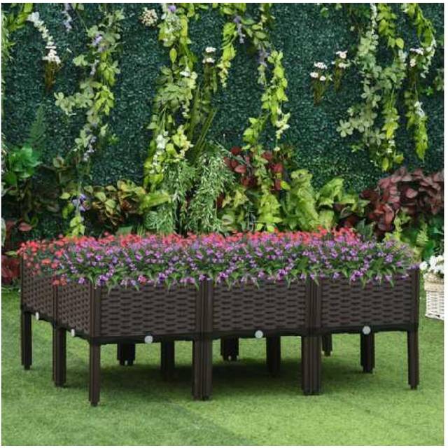 Outsunny 6-piece Lightweight Raised Flower Bed | TJ Hughes