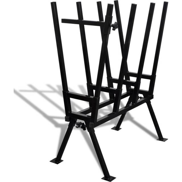 Black Powder-Coated Saw Horse for Woodworking Vidaxl