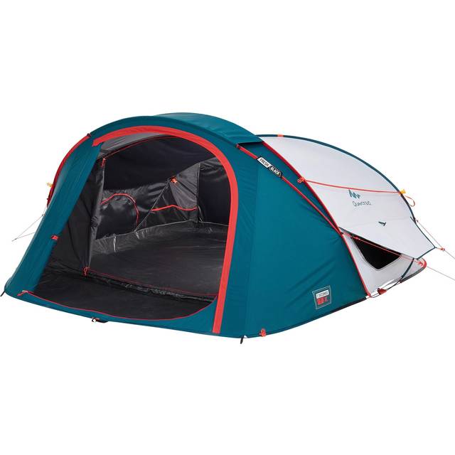 Camping Tent - 2 Seconds Xl - 3-person - Fresh & Black - Ultra White/atlantis Blue