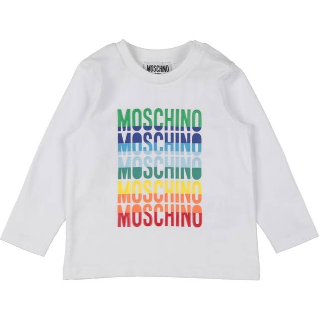 Moschino Baby Infant Girl T-shirt White Size 6 Cotton, Elastane
