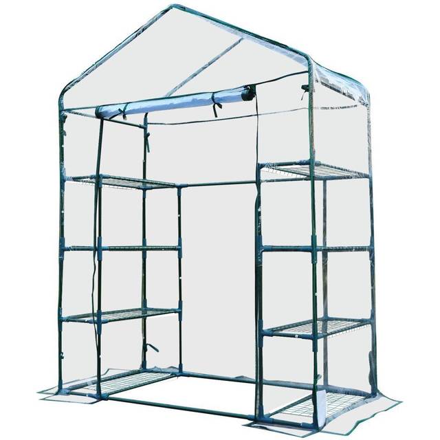 Outsunny Garden Greenhouse Walk In Grow Herb Plant Transparent Metal