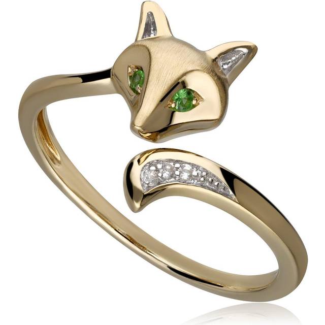 Gardenia Tsavorite Fox Ring In 9ct Yellow Gold