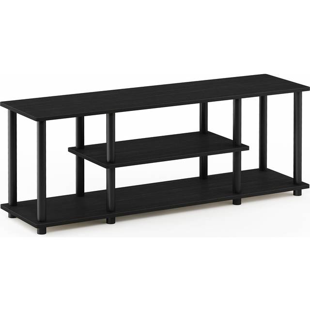 Furinno Turn-N-Tube inga verktyg 3D 3-nivåer underhållning TV-ställ, mörkbrun/svart
