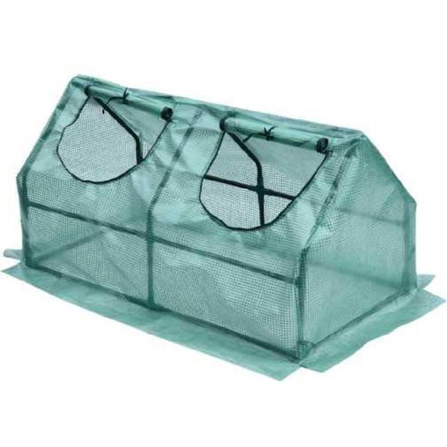 Outsunny Mini Greenhouse, Small Plant Grow House for Outdoor with Durable PE Cover, Observation Windows, 120 x 60 x 60 cm, Green