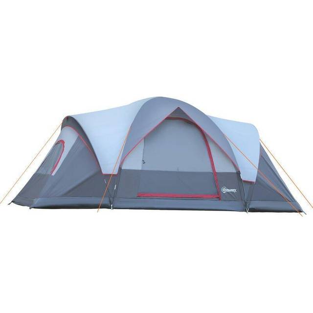 Outsunny Fibreglass & Steel Frame 5/6 Person Lightweight Camping Tent Blue | TJ Hughes Blue/Grey
