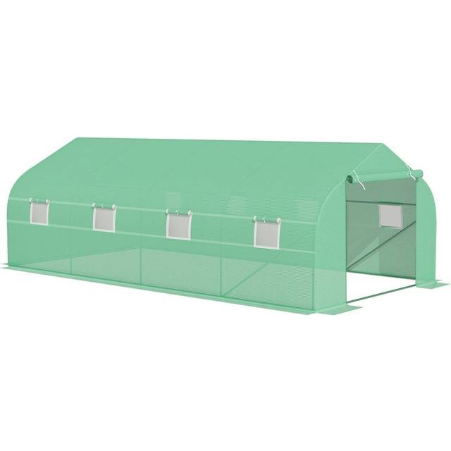 Outsunny Large 6 x 3mWalk In Polytunnel Greenhouse w/ Door, Green