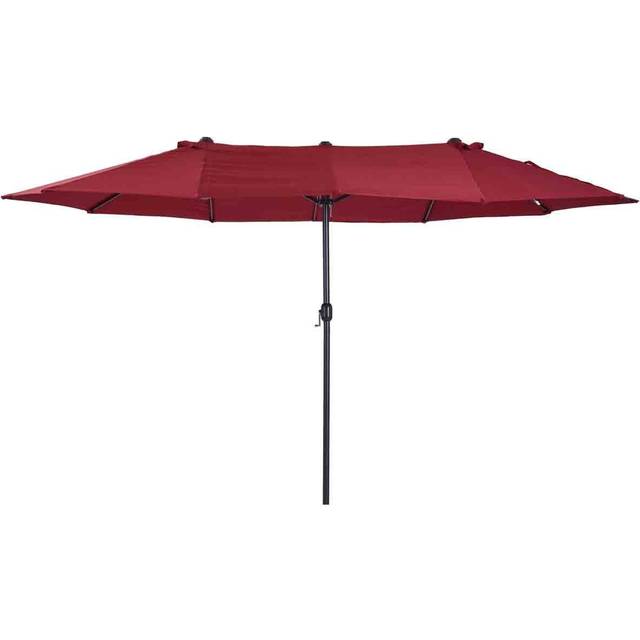 Outsunny 4.6M Garden Patio Umbrella Canopy Parasol Sun Shade w/o Base Wine Red