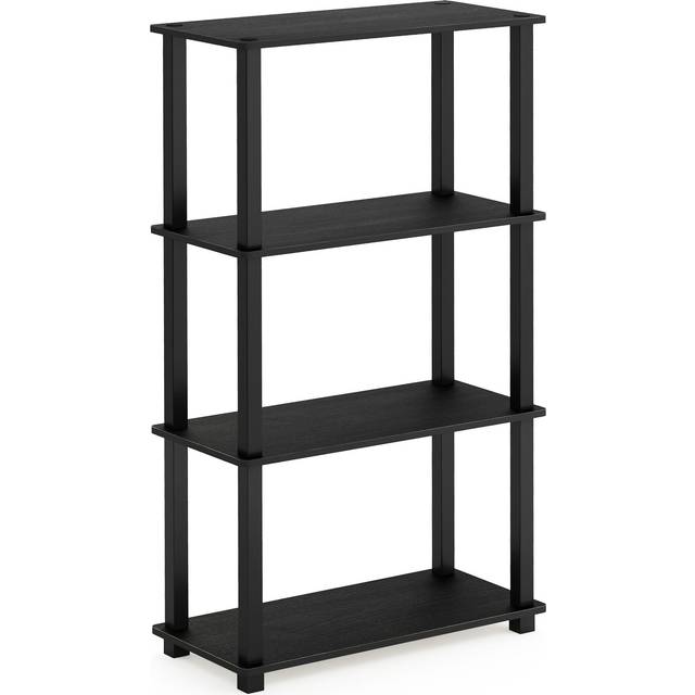 Furinno Turn-N-Tube 4-Tier Multipurpose Shelf Display Rack, Espresso & Black - 43.25 x 23.6 x 11.6 in.