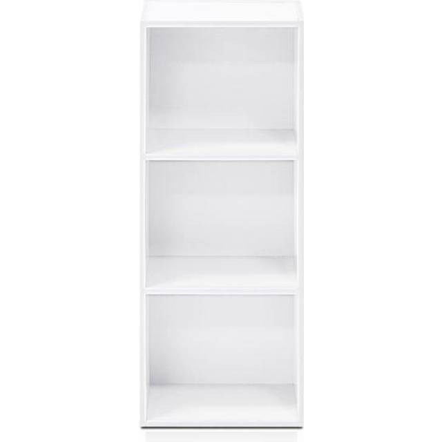Furinno 11003WH-LBL 3-Tier Open Shelf Bookcase, White & Light Blue