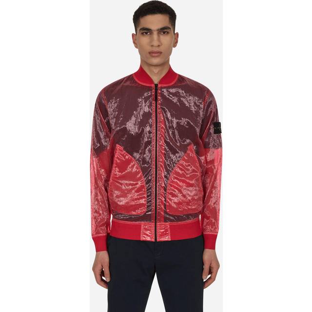 Stone Island, Jacka, Herr, L, Polyester, Semi-Transparent Bomberjacka - pink (L)