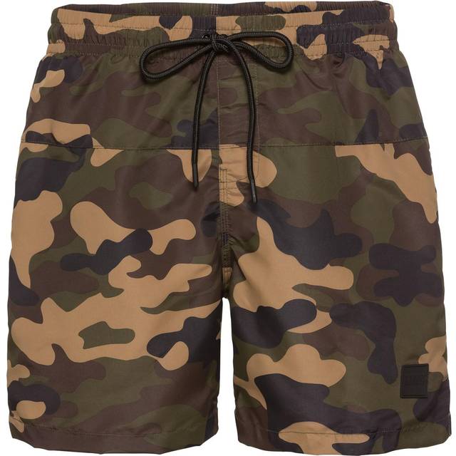 Urban Classics Camo simshorts för män, simskjorta, Flerfärgad (Woodcamo 00841), S