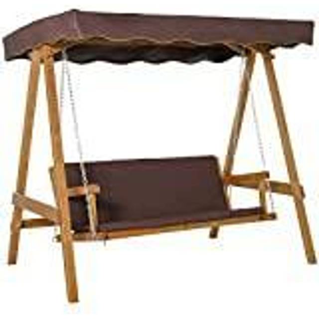 Outsunny 3 Seater Outdoor Garden Swing Chair W/ Canopy Removable Cushion Patio