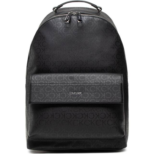 Black Polyester Men Backpack