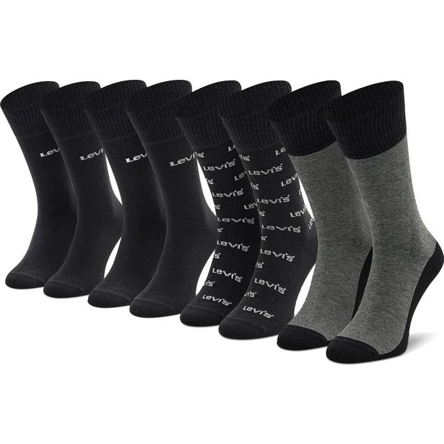Levis 4-pack Logo Regular Giftbox Socks - Black/Grey - Strl 39/42